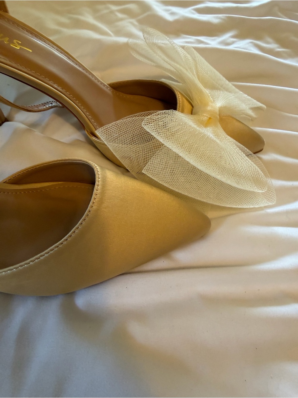 Lulus Tan Heels with Bows - Picture 4 of 5